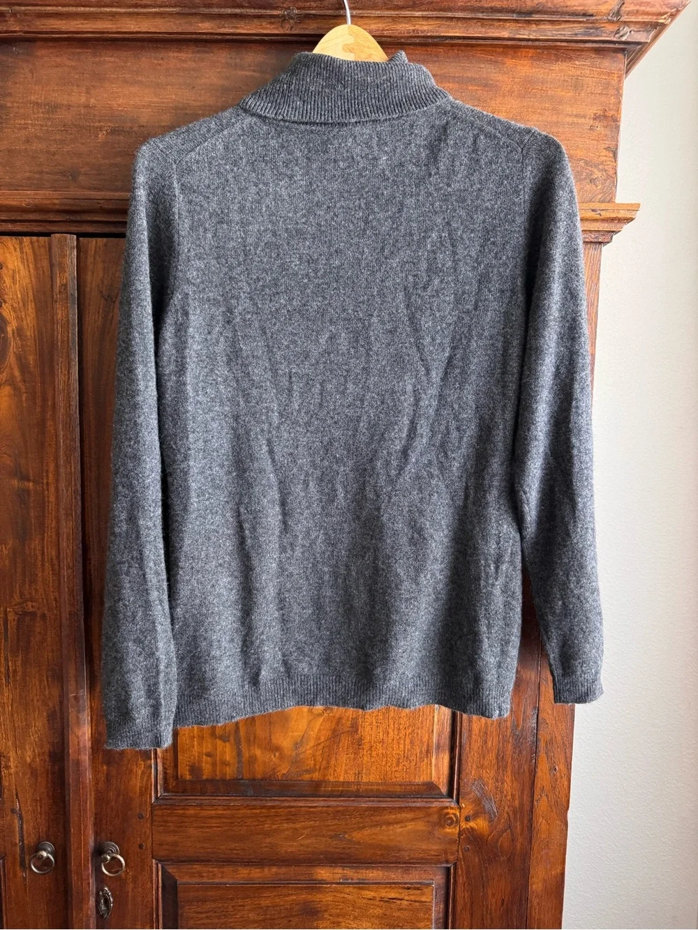 Cashmere Charter Club Luxury Gray Turtleneck Sweater Large